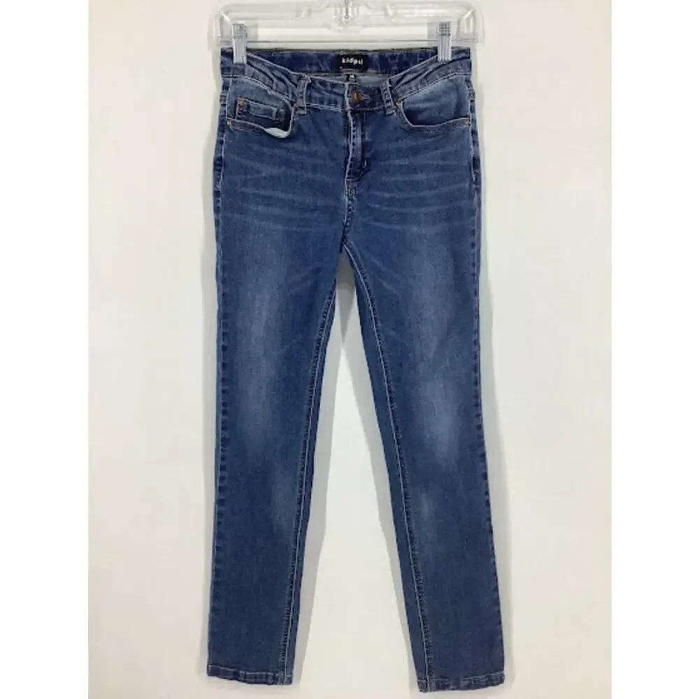 Kid Pik Girl's Medium Wash Denim Blue Skinny Jeans Kids Youth Size 14